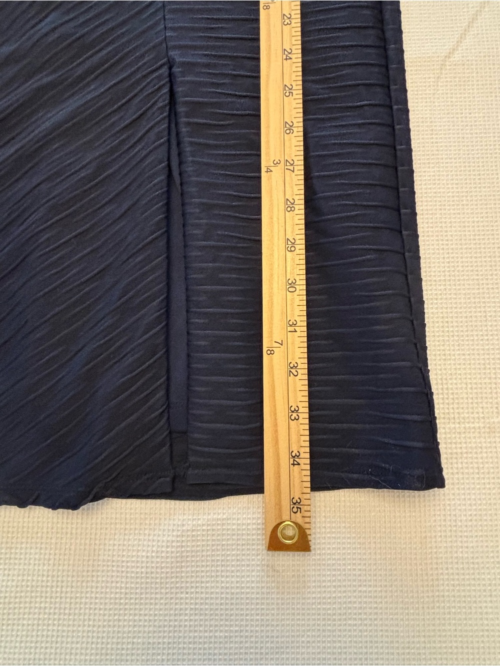 London Style Collection Navy Textured Ruched Side Midi Dress - Picture 8 of 8